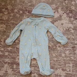 Carter's Blue Footie with Yellow Lemons